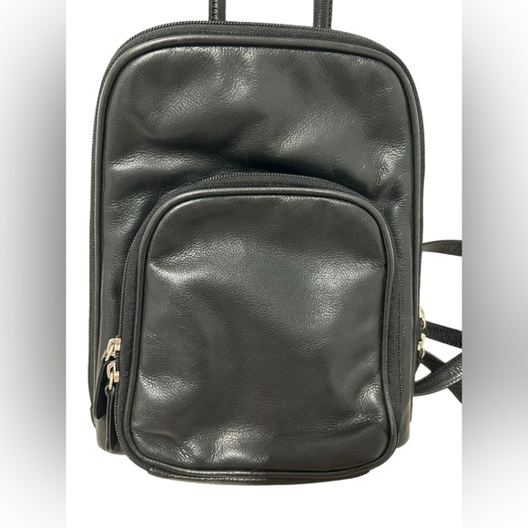Osgoode Marley backpack|black leather mini backpack| minimalist leather backpack - Picture 4 of 13